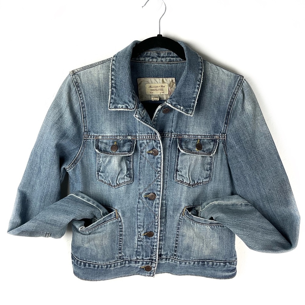 Abercrombie & Fitch A&F Blue Denim Button Up Jean Jacket